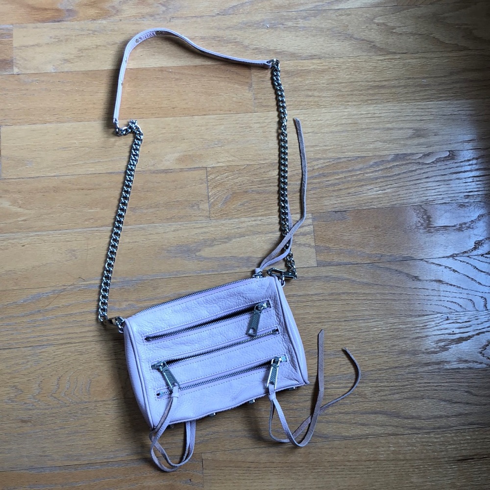 Rebecca Minkoff Mini 5 Zip Crossbody light pink